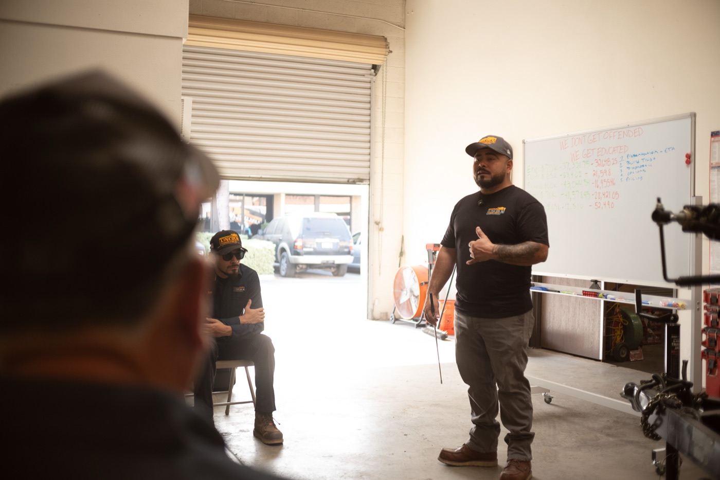 Team lead presenting during a morning training