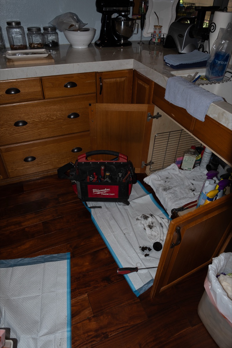 Tools staged and ready before a job